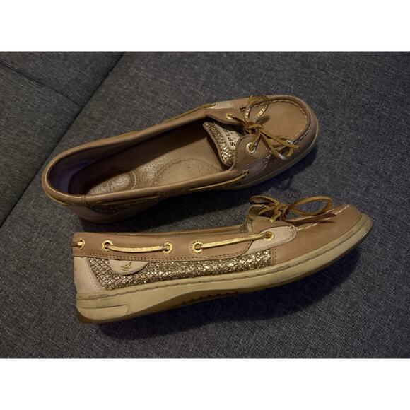 Sperry Loafers Women’s 8.5 Gold Sequins - Picture 1 of 5